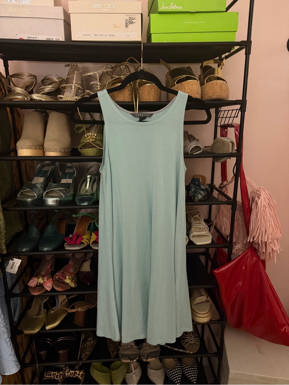 Free Fly Apparel Sleeveless Mini Dress in Light Blue